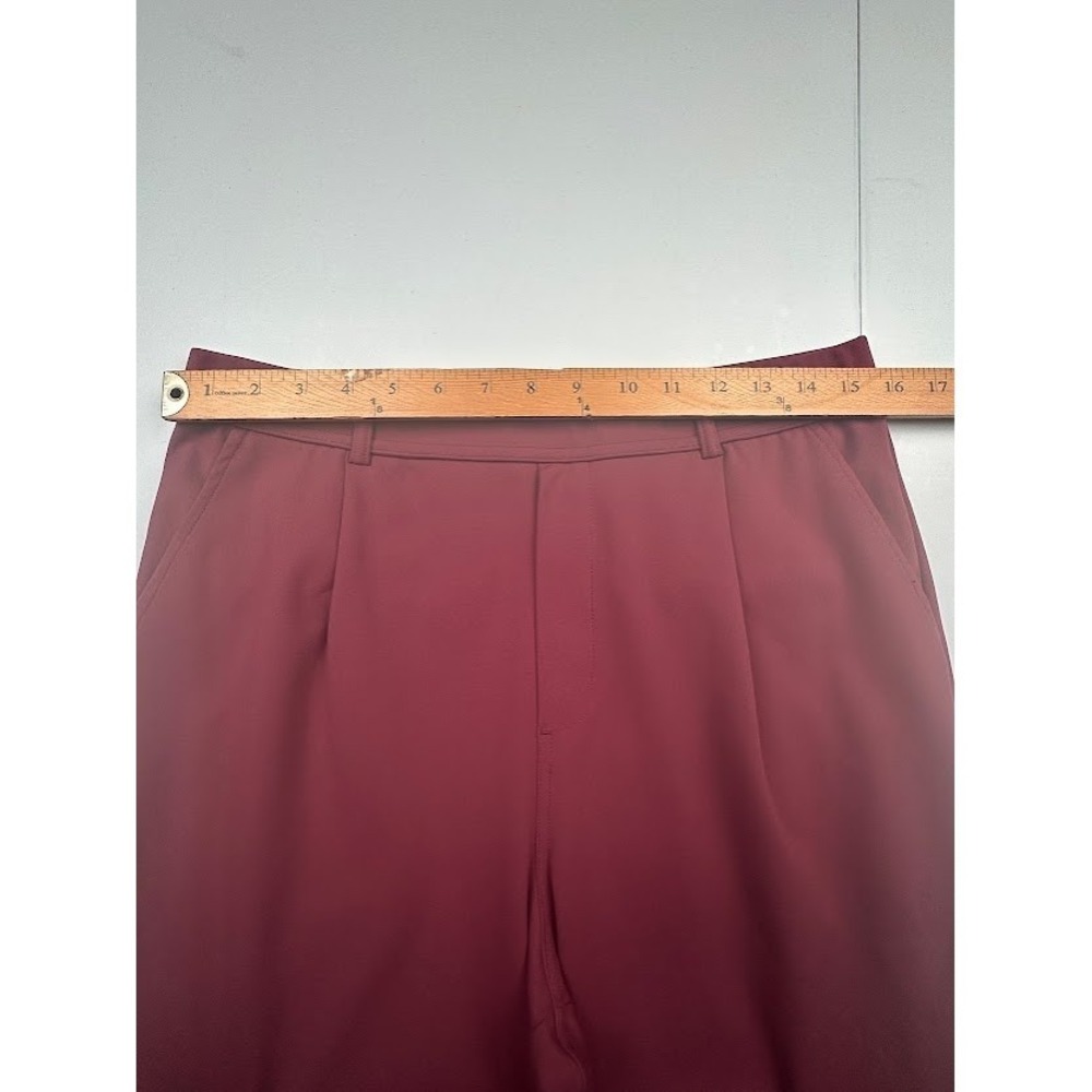 Halara Pants Women Large Burgundy Flex DayStretch High Waisted Pocket Work Flare - Picture 9 of 12